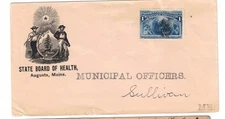 1890s Maine State Board of Health Cover to Sullivan ME
