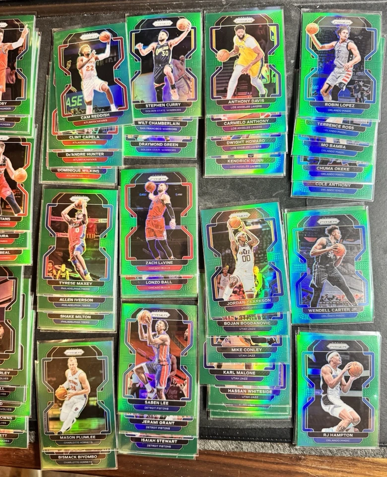 LOTE 2021-22 Panini Green Prizm NBA (115) Curry, Maxey, Davis, Murray, Tatum Foto 2 de 4