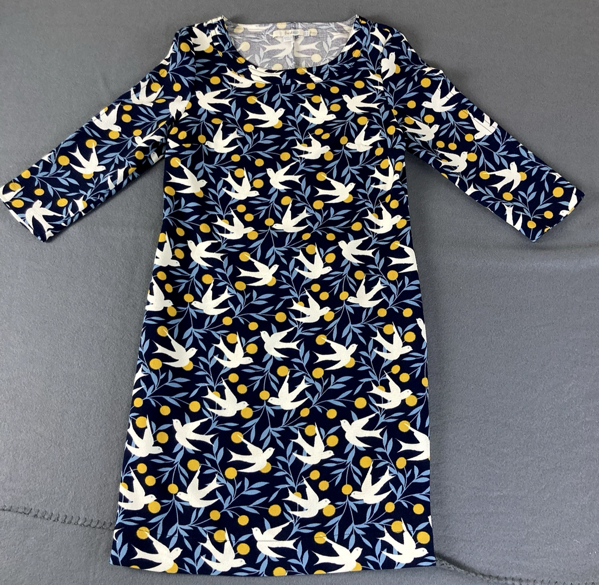 boden a line dress Alda Swallow Print Shift Womens 4 Reg Navy Blue Relaxed Shift A-Line including on the matching
