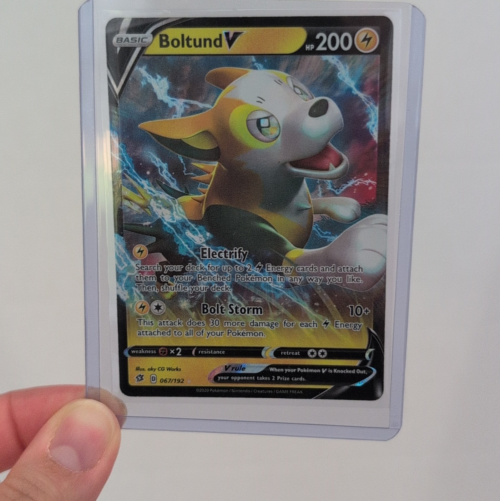 Boltund V 067/192 SWSH02: Rebel Clash Ultra Rare Holo Pokémon TCG