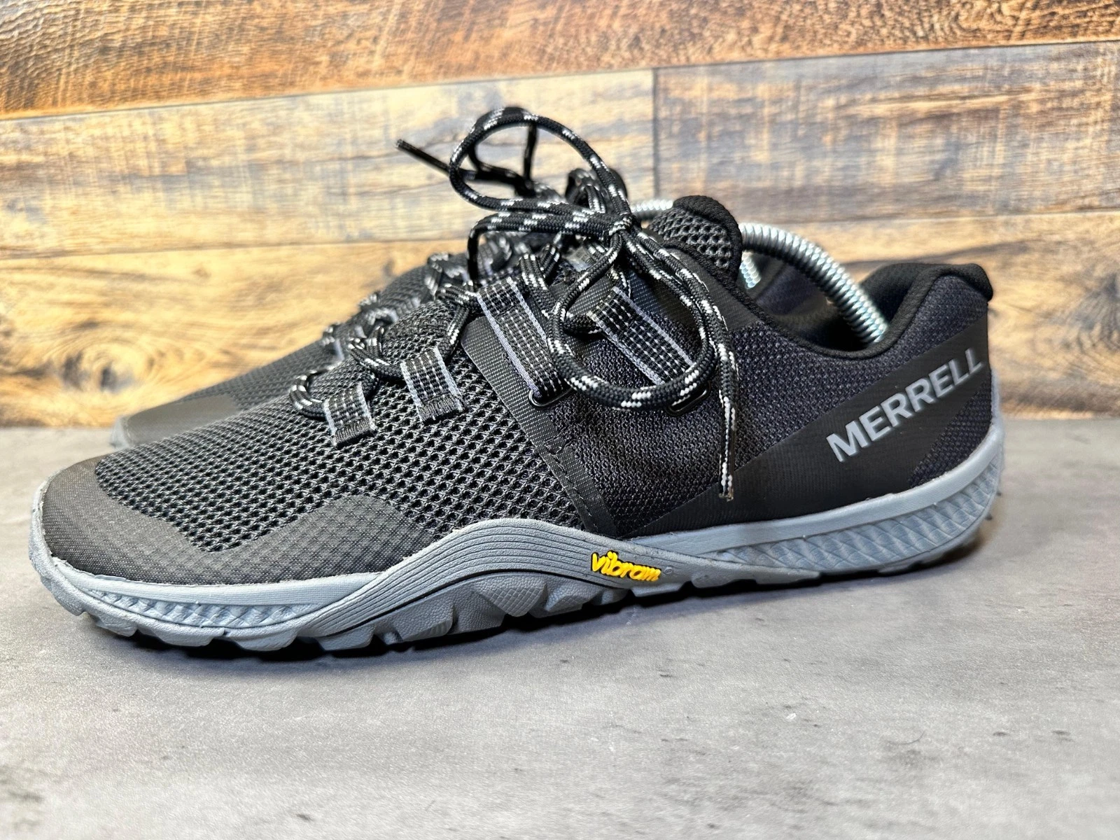 Merrell Trail Glove 6 Running Shoes Men's Size US 8 Black Lace Up - MINT!