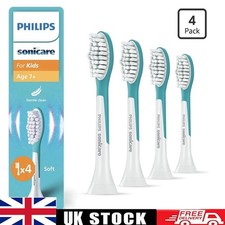 New 4 Pack Philips Sonicare, Replacement Toothbrush Heads for Kids Aged 7+ UK