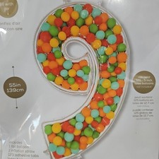 Anagram Balloon Formz 55" Number 9 Silver Foil Balloon Birthday Party Decor