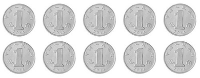 China 1 Jiao, 2014, KM #1210b, Mint X 10 PCS