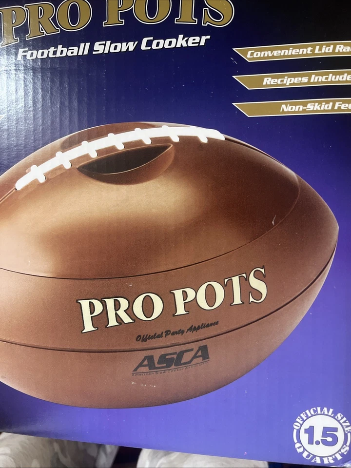 New Pro Pots Football Slow Cooker 1.5 Qts Dip Warmer FB-77 - Image 4 of 4