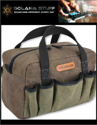Welkinland Tool Bag Men's Electrician 14 Pockets Canvas Tool Small size