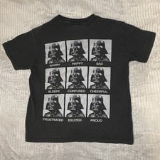 Star Wars Darth Vader Black with Emotions Youth Size Small Graphic T-Shirt Tee