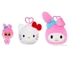 LOL Surprise Loves Hello Kitty Reversible Plush Keychain My Melody Ultra Rare