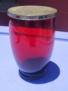 San Diego Ruby Red Glass Qualitee Cottage Cheese Container 12 oz. Farm Style