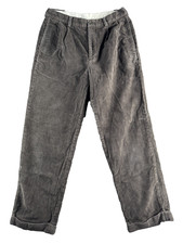 Brooks Brothers 346 Mens 33x30 Brown Corduroy Pleated Cuffed Dress Pants Cotton