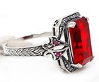 4CT Fire Garnet 925 Solid Sterling Silver Filigree Ring Jewelry Sz 6 PC12-3 — photo 3