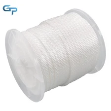 5/16 Inch 250ft White Nylon Solid Braid Rope Multipurpose For Flag Poles High UV