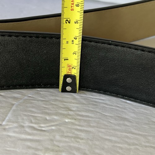 EUC Steve Madden Men’s Faux Leather Belt Silver Tone Buckle Size XL Work Wear - Picture 9 of 12