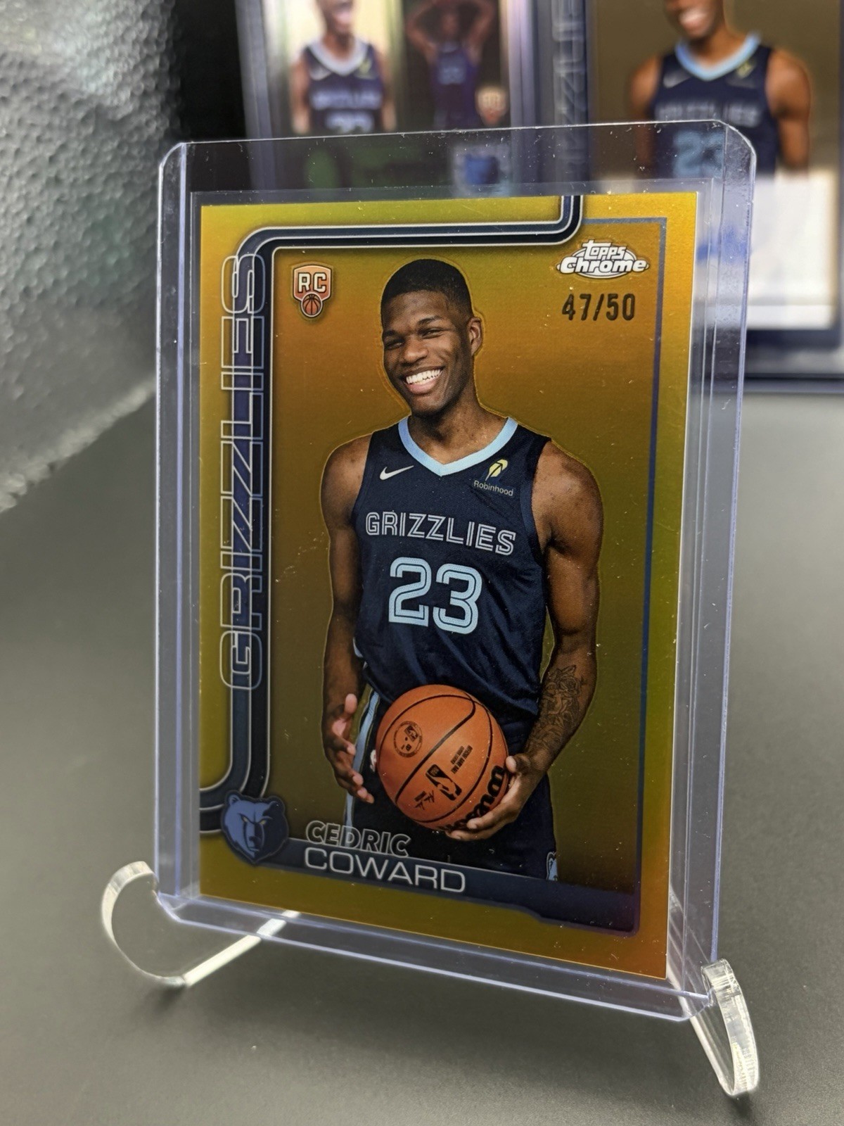 2025-26 Topps Chrome Cedric Coward RC /50 TRUE Gold Refractor #261 Rookie