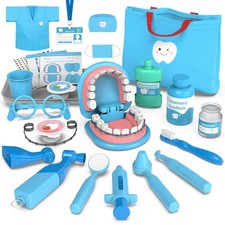 Dentist Play Set for Toddlers 3-5 - Doctor Kit Toy Gifts child-size, Blue