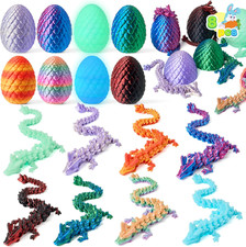 8 Pcs 3D Printed Dragon Eggs with Colorful Dragon Articulated Magic Toys Easter