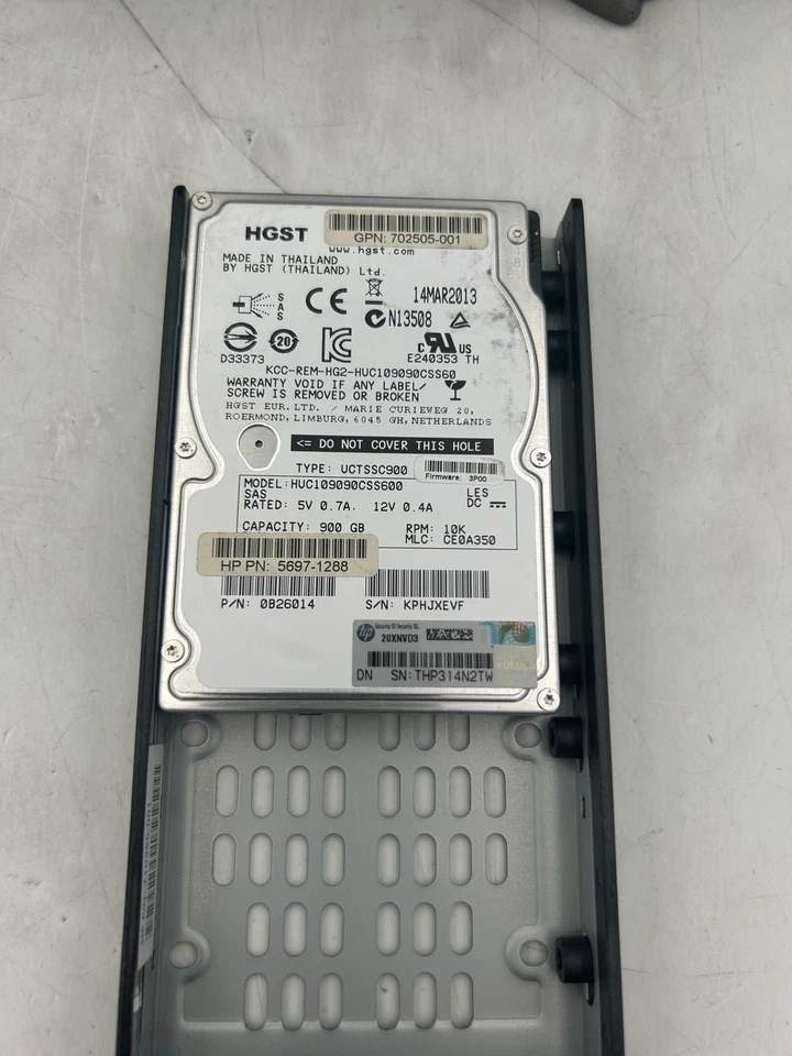 HP 697389-001 M6710 900GB 6G SAS 10K 2.5IN HDD 702505-001 QR496A - Image 2 of 2