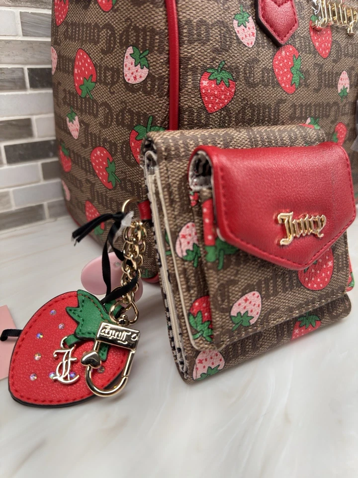 Juicy Couture Fresa Recién Escogida Cartera y Cartera Conjunto Castaño Chino Foto 3 de 4
