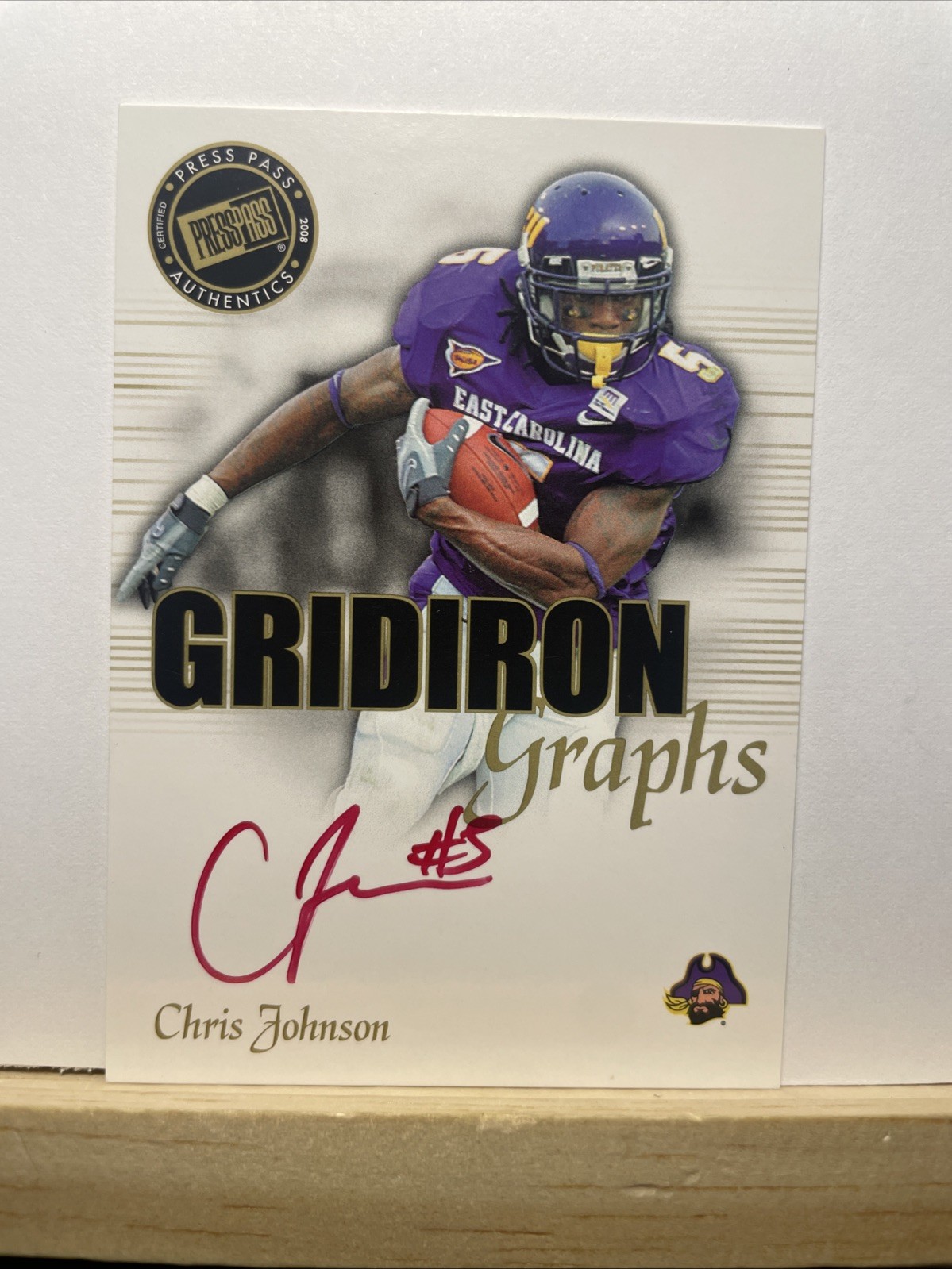 Chris Johnson Press Pass Se Gridiron Graphs #GGCJ2 Gold-Red Ink