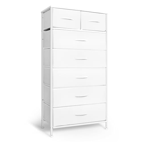 Tall Dresser for Bedroom, Vertical Storage Organizer Tower with 7 Drawers,