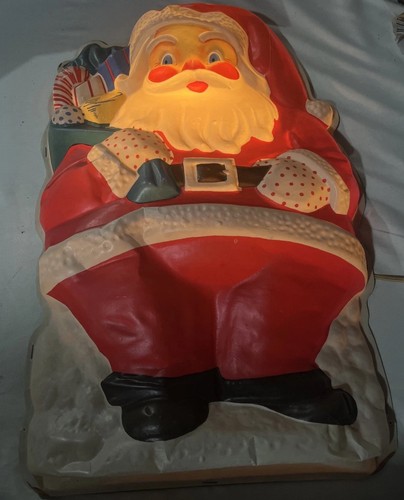 Vintage Peerless Plastic Santa Light Up Decoration Colorful Working Large - Picture 23 of 24