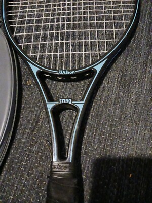 Vintage Wilson Sting Graphite Largehead Tennis Racket. Grip 4 3/8