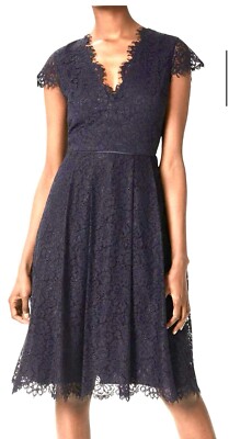 Hobbs Navy Lace A Line Dress | eBay UK