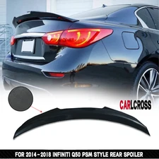 FOR 2014-2018 INFINITI Q50 PSM-STYLE HIGHKICK CARBON DUCKBILL TRUNK SPOILER