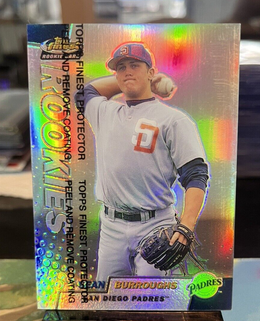 1999 Sean Burroughs Topps Finest Refractor Rookie RC Card #277 Padres