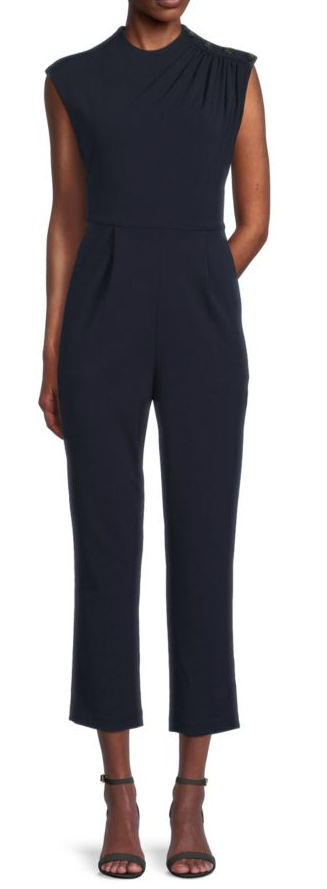 Calvin Klein Elegant INDIGO Blue Rucked Shoulder Women's Jumpsuit