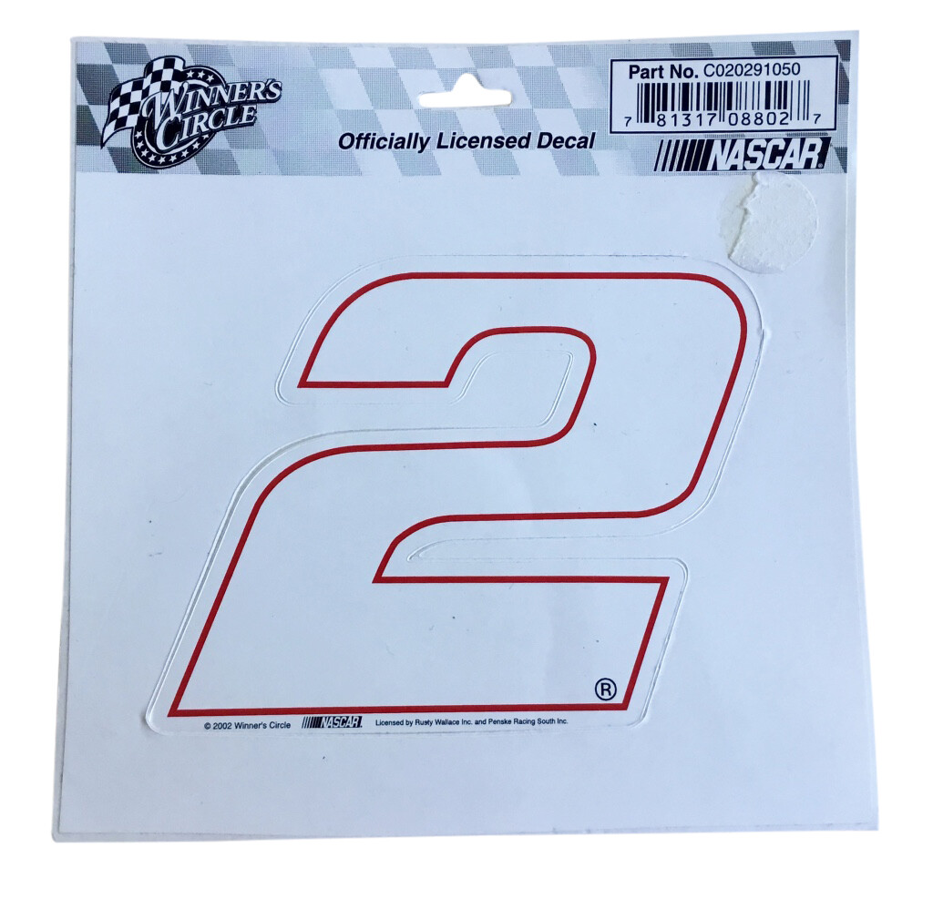 Rusty Wallace #2 NASCAR Number Decal 4.5x3.5 Inch 2002