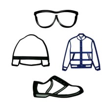1950S RETRO MENS VINTAGE OUTFIT SET OF 4 COOKIE CUTTERS MADE IN USA PR9054