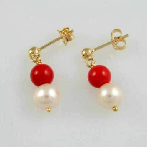 Orecchini di lusso con perle corallo