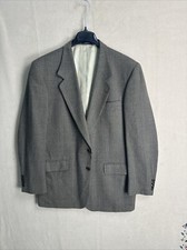 Stafford Options Brown Plaid WindowPane 100 Wool Mens Blazer 44L Long USA Made