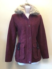 Jack Murphy Tweed Jacket Shetland Moon Wool Size 8 Burgundy / Navy Details