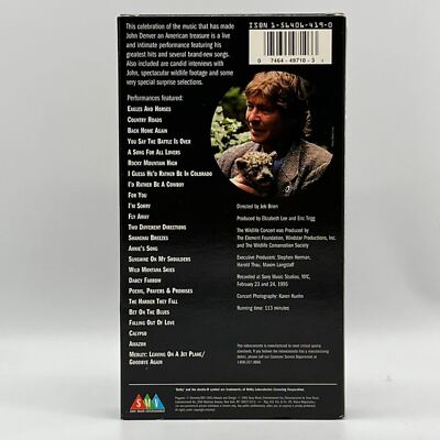 John Denver The Wildlife Concert VHS Tape 1995 Country Folk