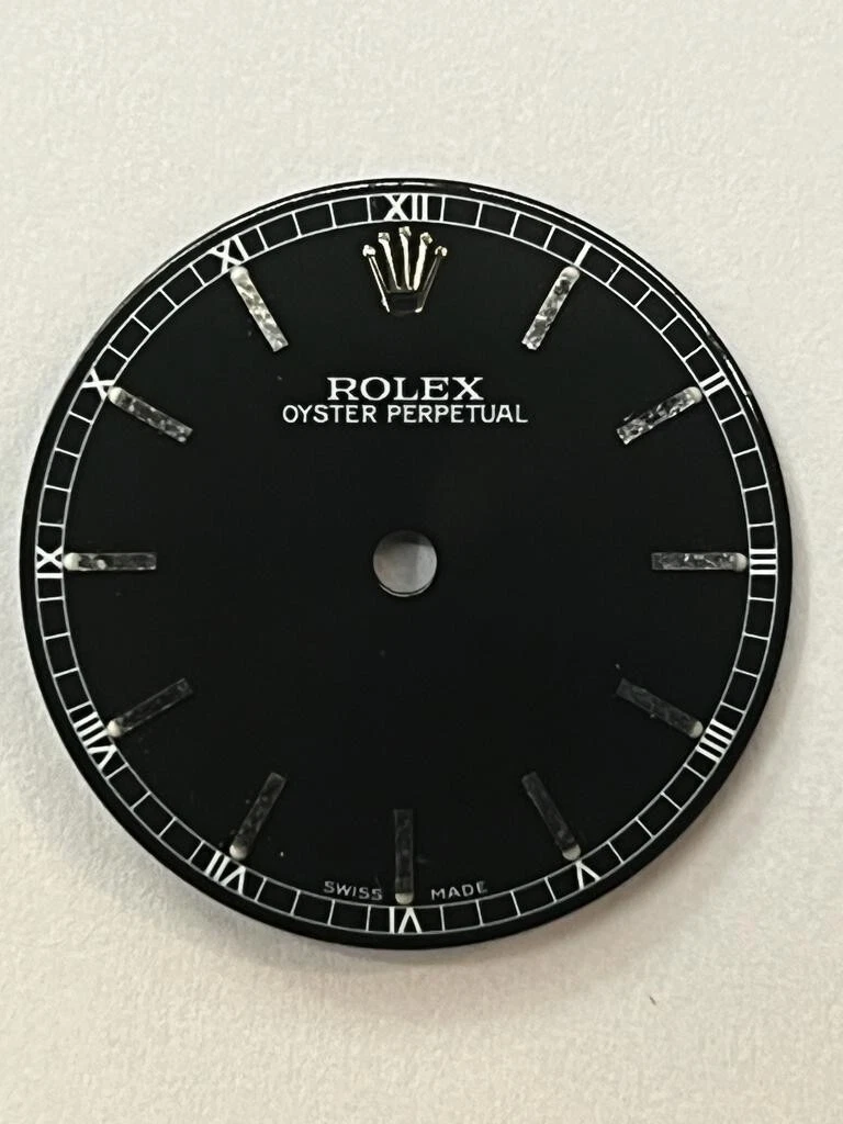 Original Dial Rolex No Date Middle Size 30mm Black Silver Index