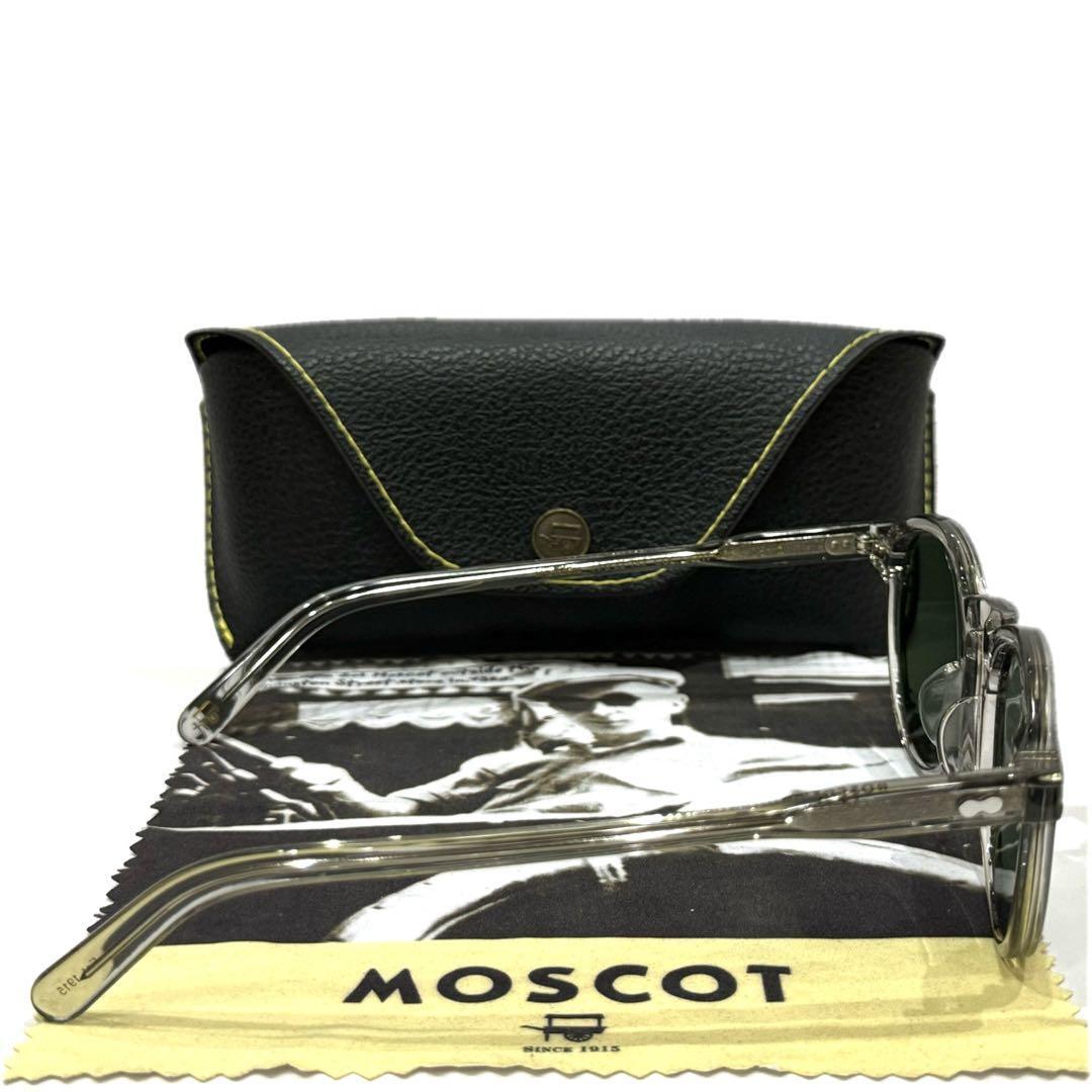 MOSCOT MILZEN 46 22-145 SUNGLASSES LIGHT GREY FRAME GREEN MOSCOT MILZEN 46 22-145 SUNGLASSES LIGHT GREY FRAME GREEN