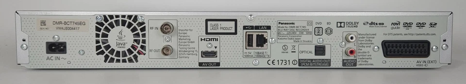 Panasonic DMR BCT745 DVD &  Blu ray Kabel Recorder 500GB Festplatte DVB-C - Bild 2 von 2