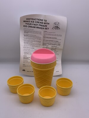 Vintage 1986 Broadway Toys Fast Freeze Ice Cream Maker for Children