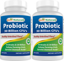 2 Pack Best Naturals Probiotic 10 30 Billion 60 Vcaps