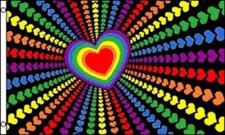 3x5 Rainbow Love Heart Gay Pride Flag 3'x5' House Banner Grommets pack of 2 