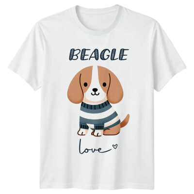 T-Shirt Beagle Liebe Hunderasse Haustier Tierliebhaber Cartoon-Stil