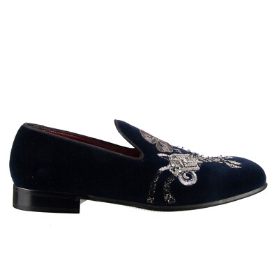 Dolce & Gabbana Velvet Tuxedo Shoes Size 45 Velvet slippers in Black for Men | Dolce&Gabbana® US main image 3