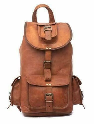 Neu Tasche Leder Echt Rucksack S Herren Laptop Vintage Umhängetasche Backpack...