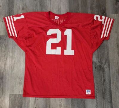Red 49ers Authentic Vintage Wilson #21 DEION SANDERS jersey size