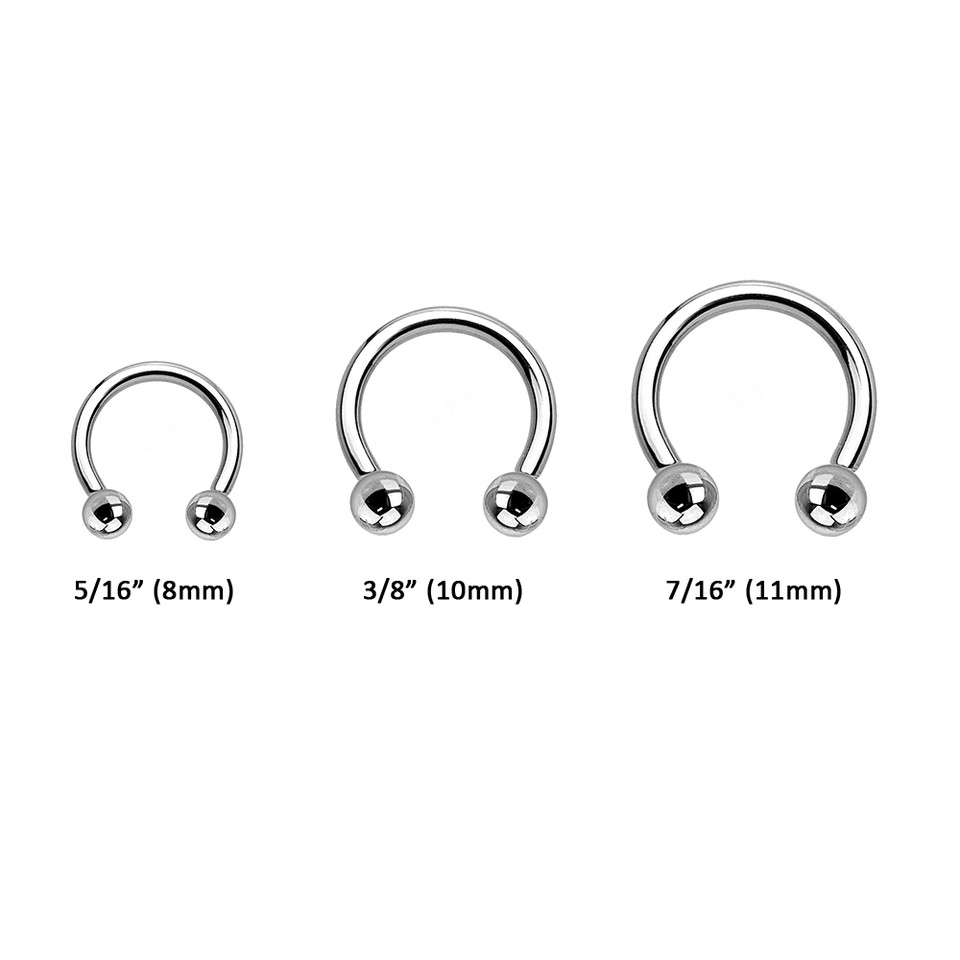 3 Pack 14G 16G Horseshoe Rings Surgical Steel in Different Lengths Nose Piercing