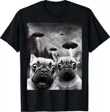 Frenchie UFO Selfie - Funny French Bulldog Alien Gift Unisex T-Shirt