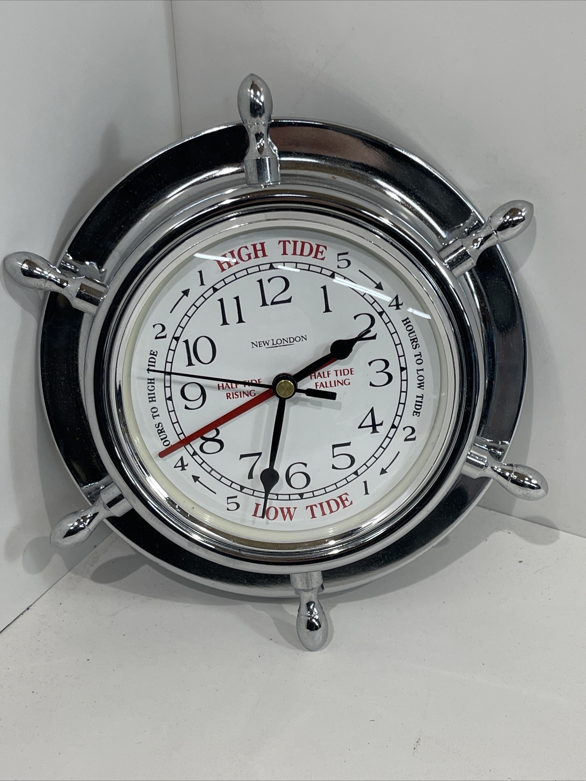 New London Ships Wheel Tide Clock And Time Clock eBay