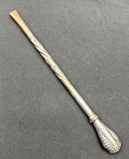 Pajita de té vintage de yerba mate 8"" Industria argentina La Mulata